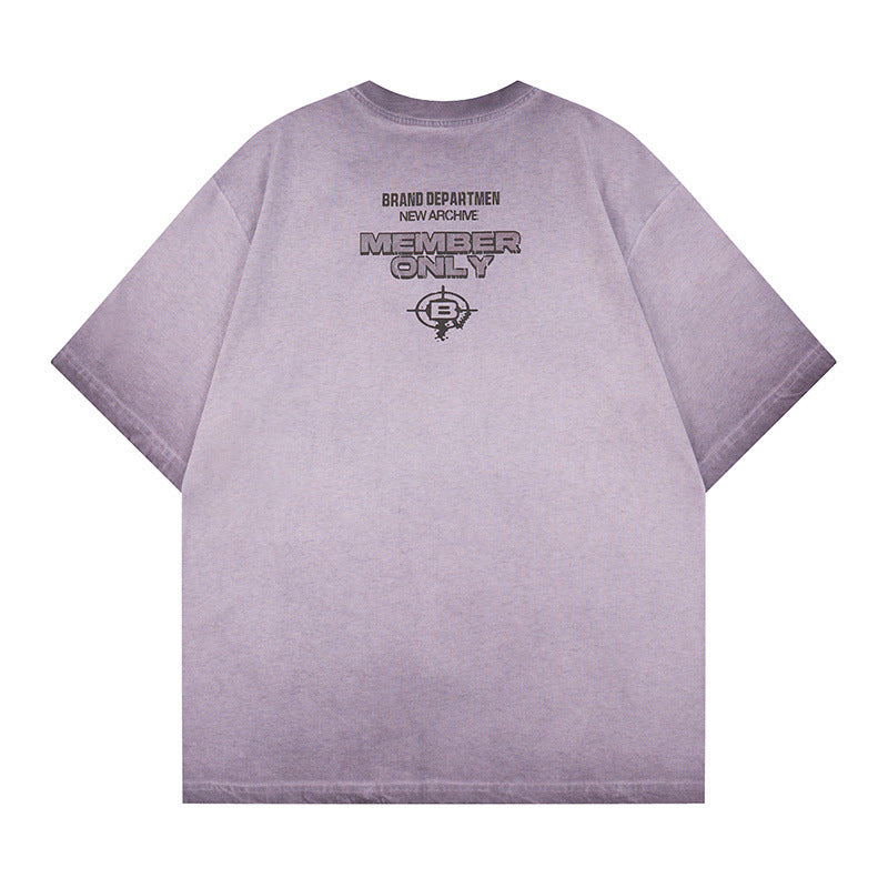 Rock rap character hot stamping printed short sleeved shirt