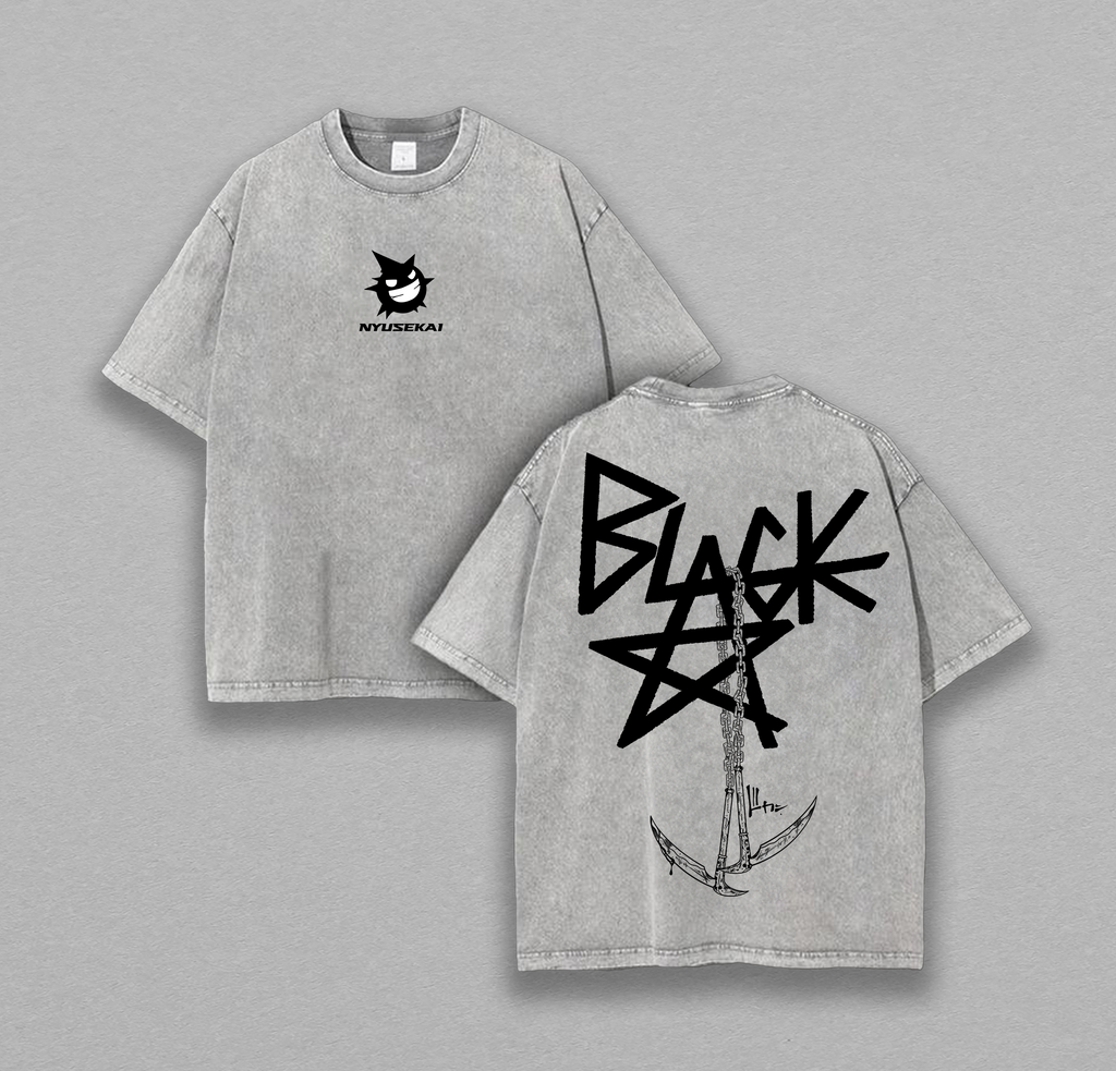 Black Star x Soul Eater Anime Vintage Oversized Washed Tee