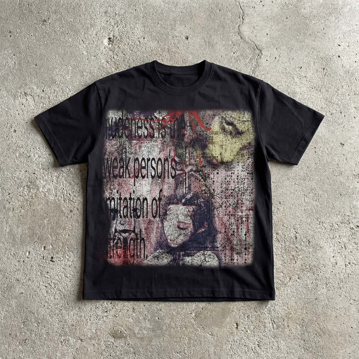 Imitation Of Strength Tee Streetwear Graphic Y2K Unisex Regular Fit Crew Neck T Shirt 220GSM Cotton