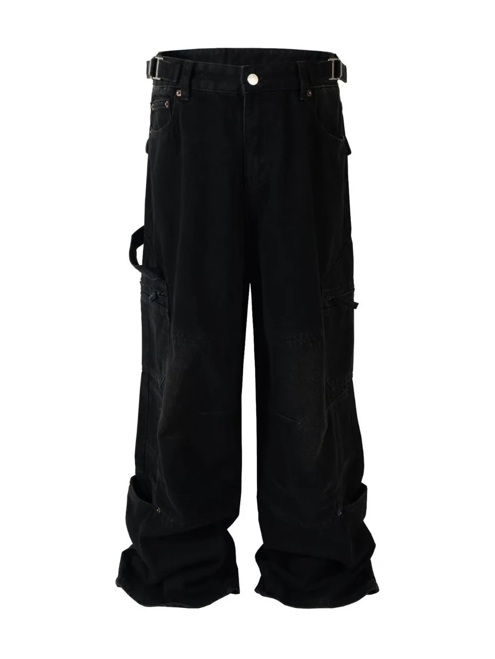 Men's Wide Leg Cargo Jeans with Pockets