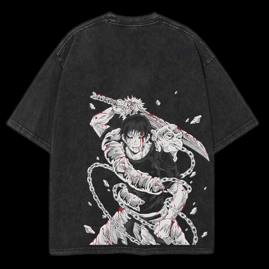 "Toji" Jujutsu Kaisen Unisex Vintage Anime Wash Tee [MMU]