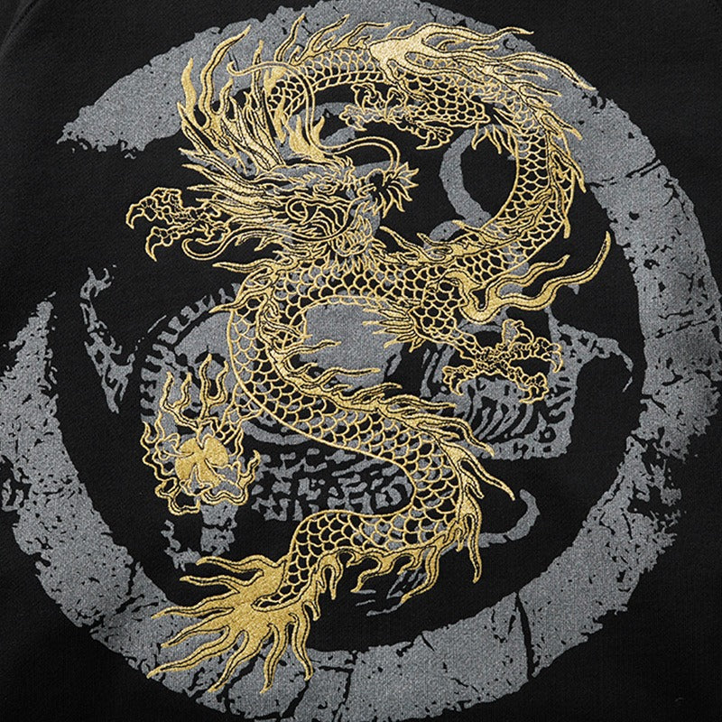 Golden Dragon Embroidered Sweatshirt