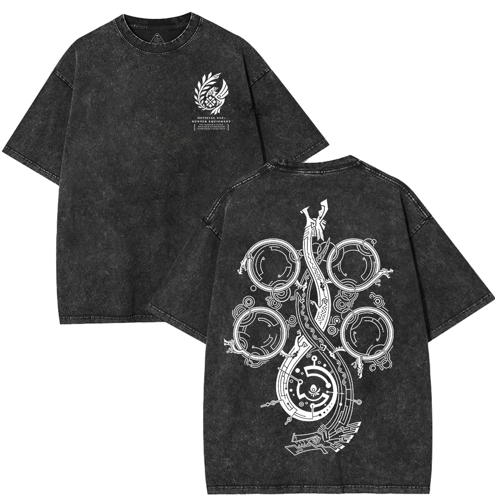 Monster Hunter Wilds 2 Sides Unisex Acid Washed Lightweight