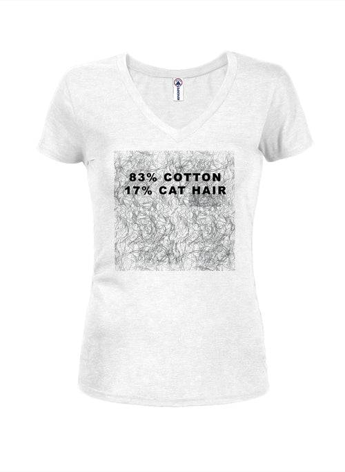 83% Cotton 17% Cat Hair Juniors V Neck T-Shirt