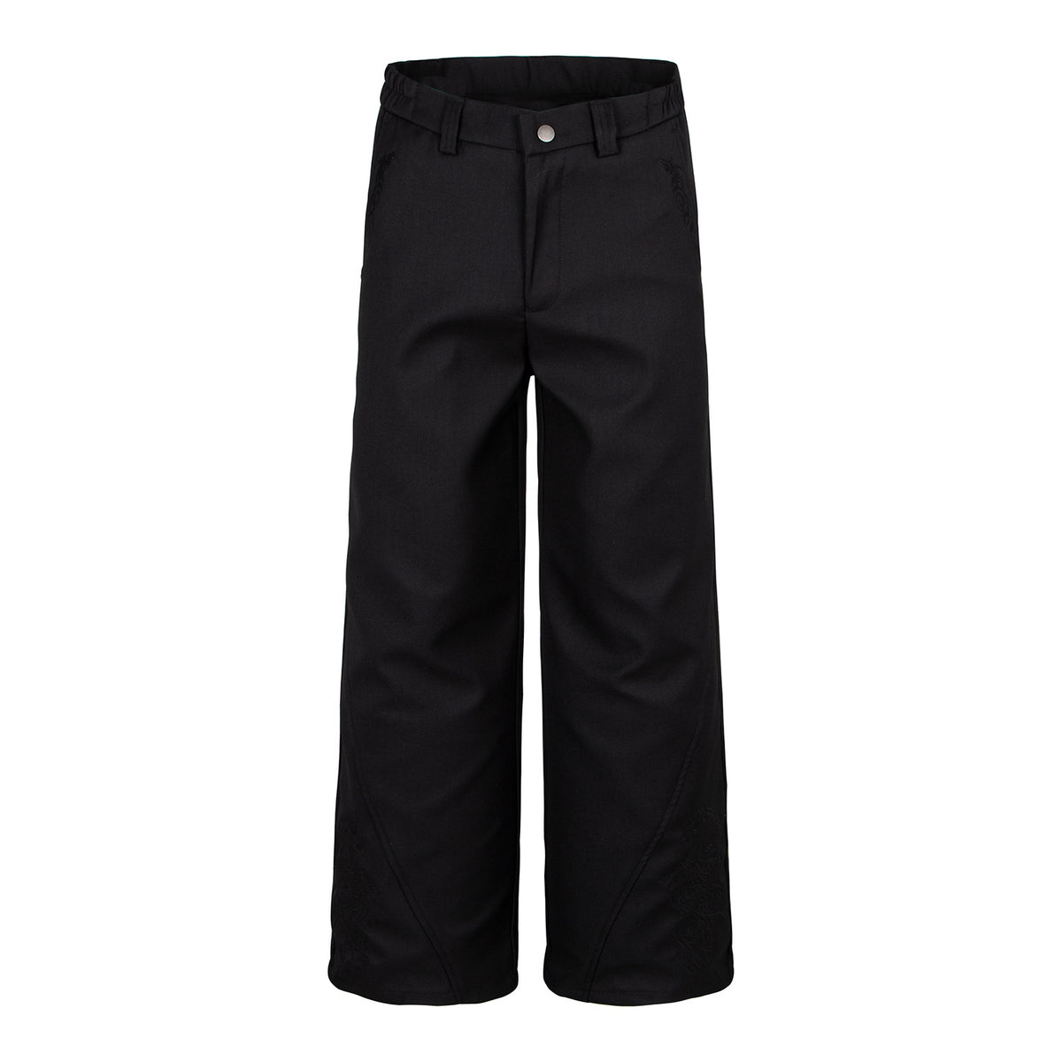 Dragon Embroidery Straight Leg Trousers