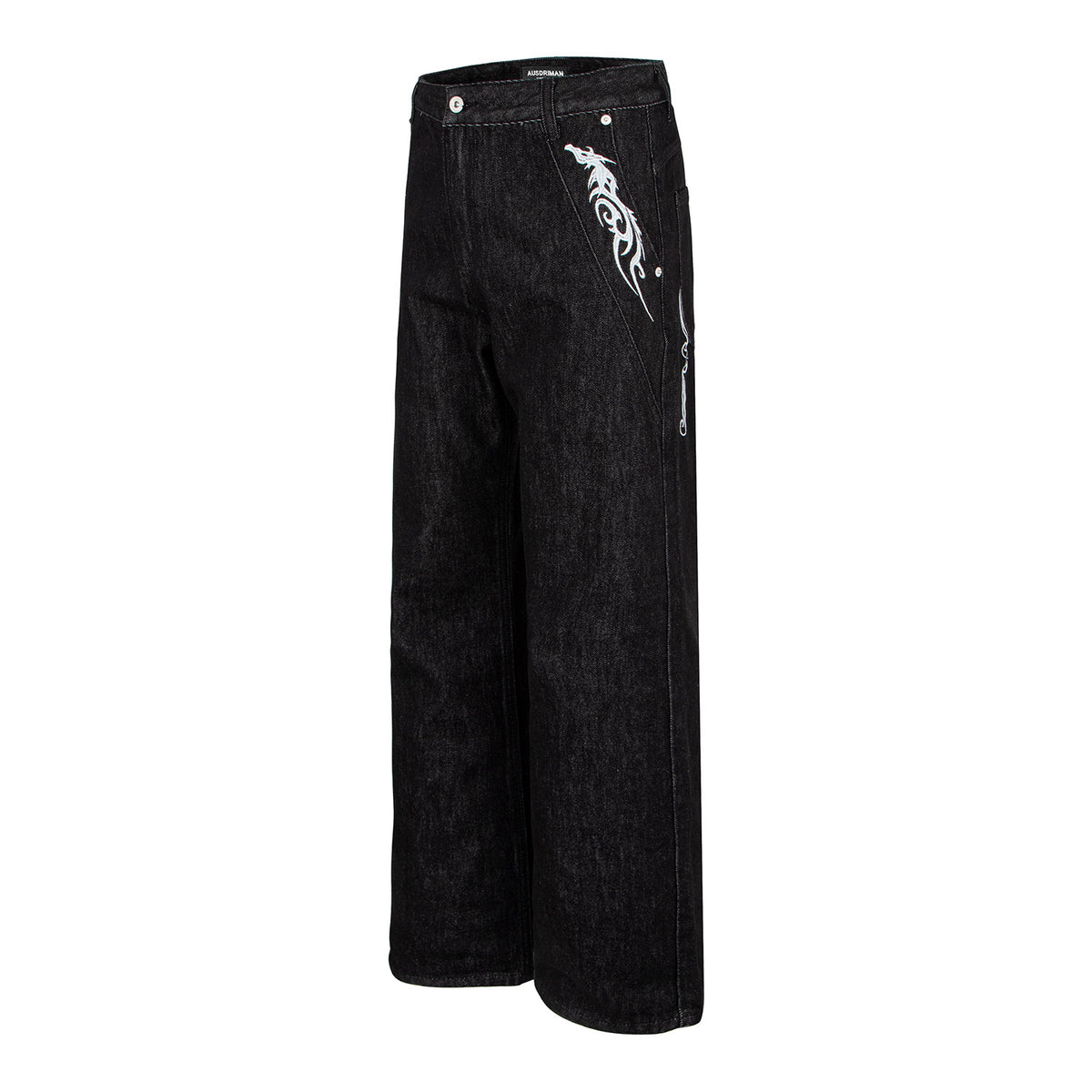 Dragon Embroidery Patchwork Jeans