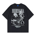 Rock rap character hot stamping printed short sleeved shirt