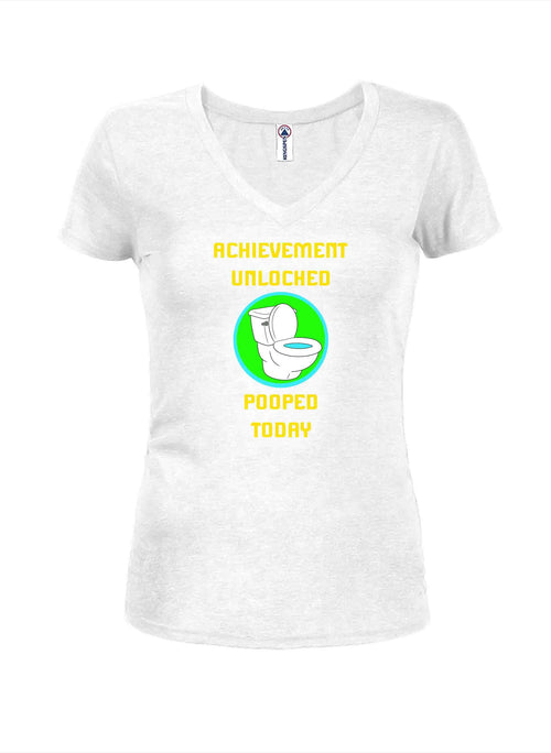 Achievement Unlocked Pooped Today Juniors V Neck T-Shirt