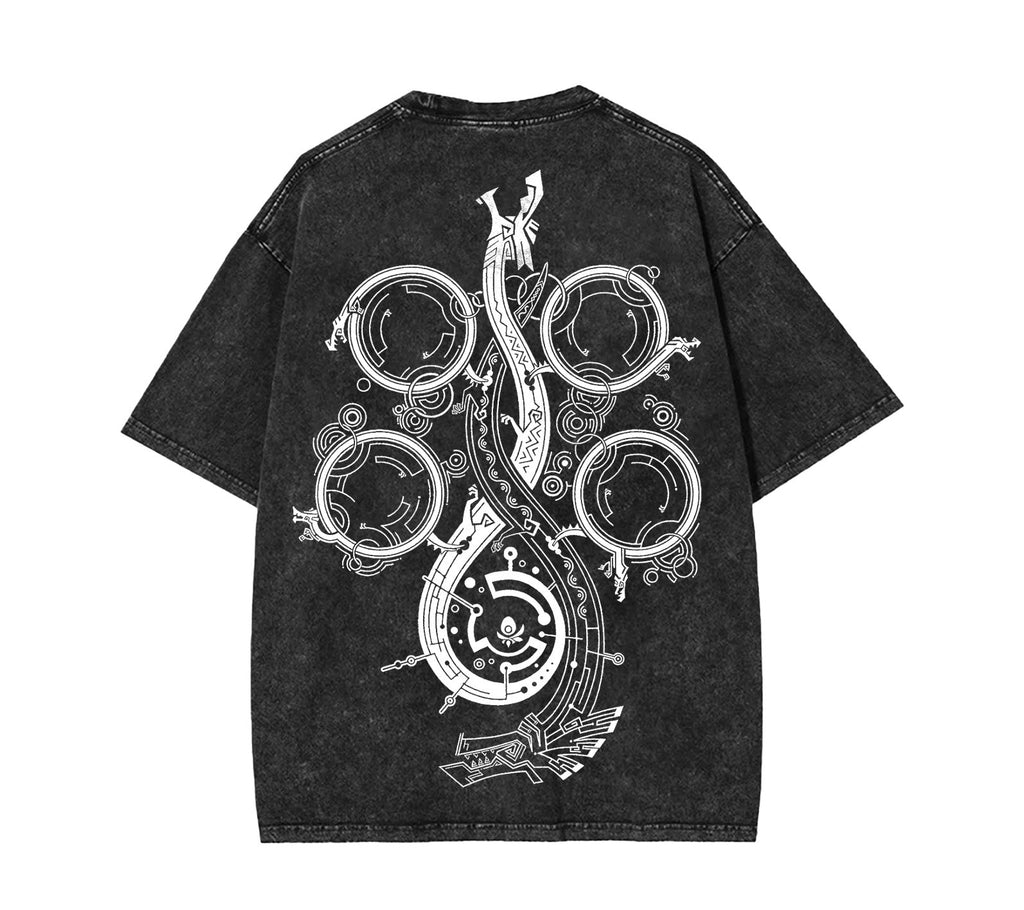 Monster Hunter Wilds 2 Sides Unisex Acid Washed Tee [TPR]