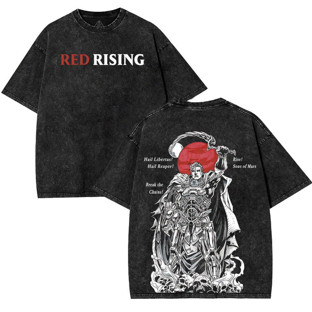 Red Rising Darrow of Lykos Shirt, Rise for Mars Dystopian Print
