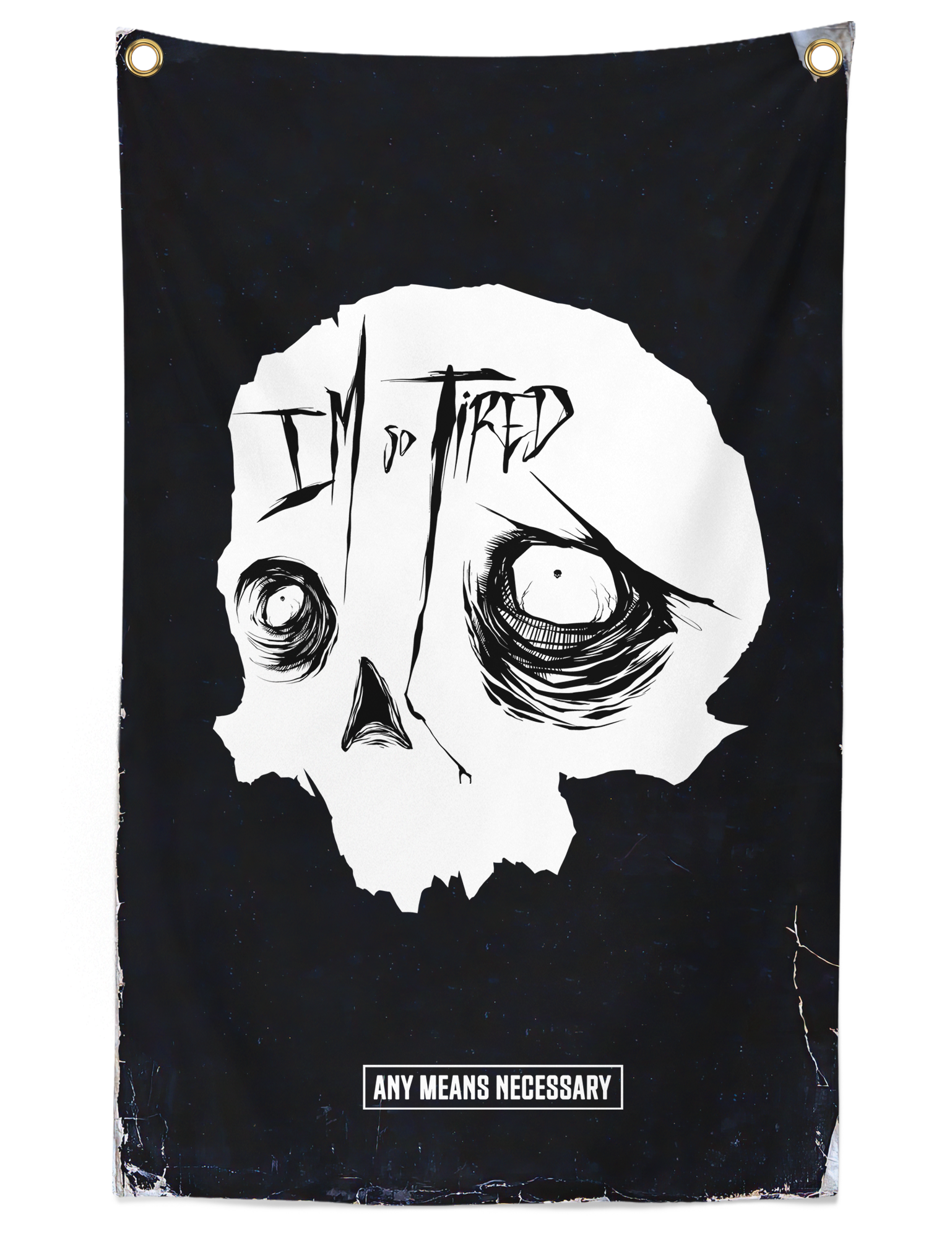 So Tired Banner Black