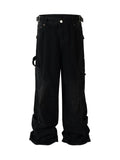 Men's Wide Leg Cargo Jeans with Pockets