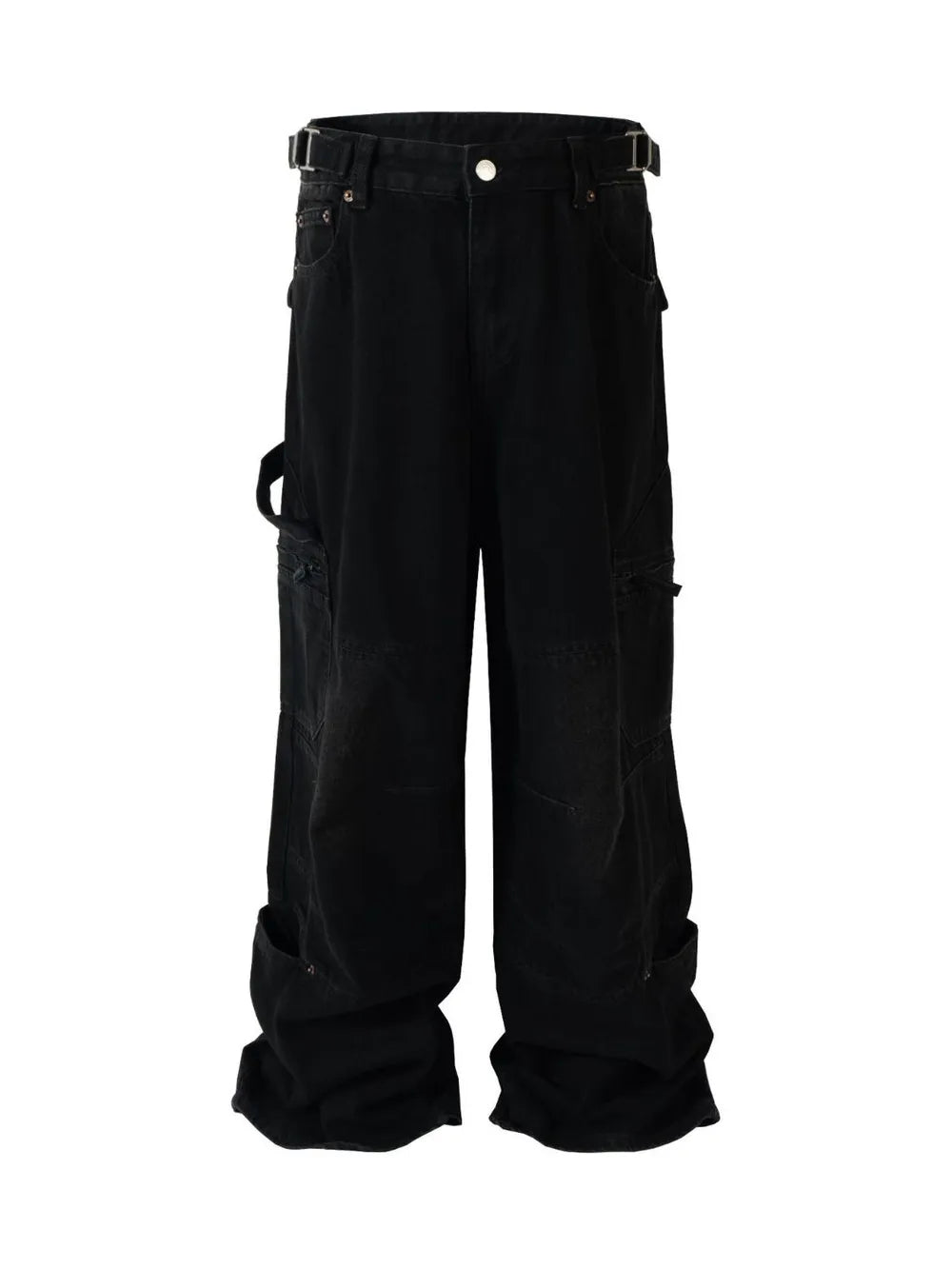Men's Wide Leg Cargo Jeans with Pockets