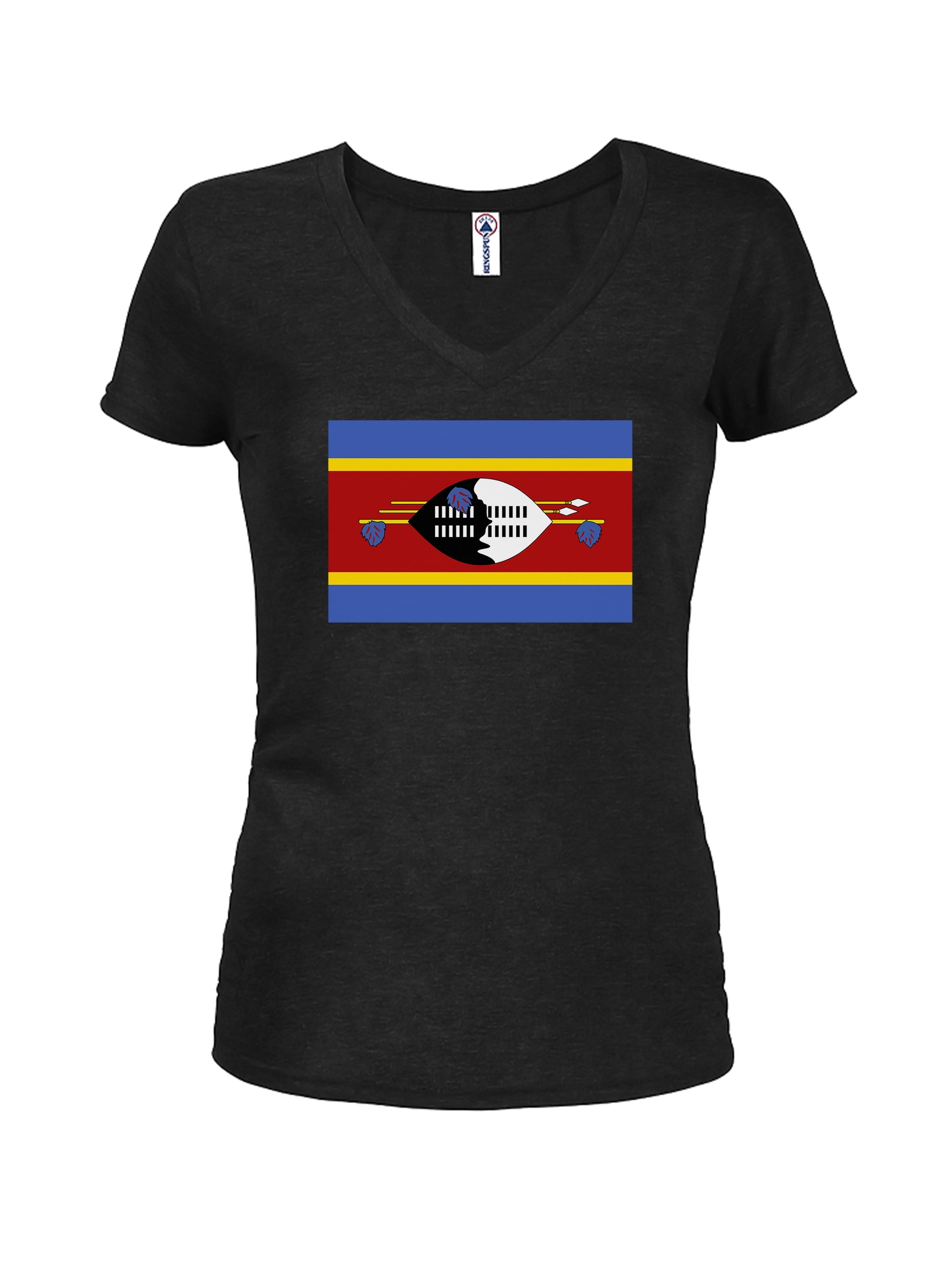 Eswatini (formerly Swaziland) Flag Juniors V Neck T-Shirt
