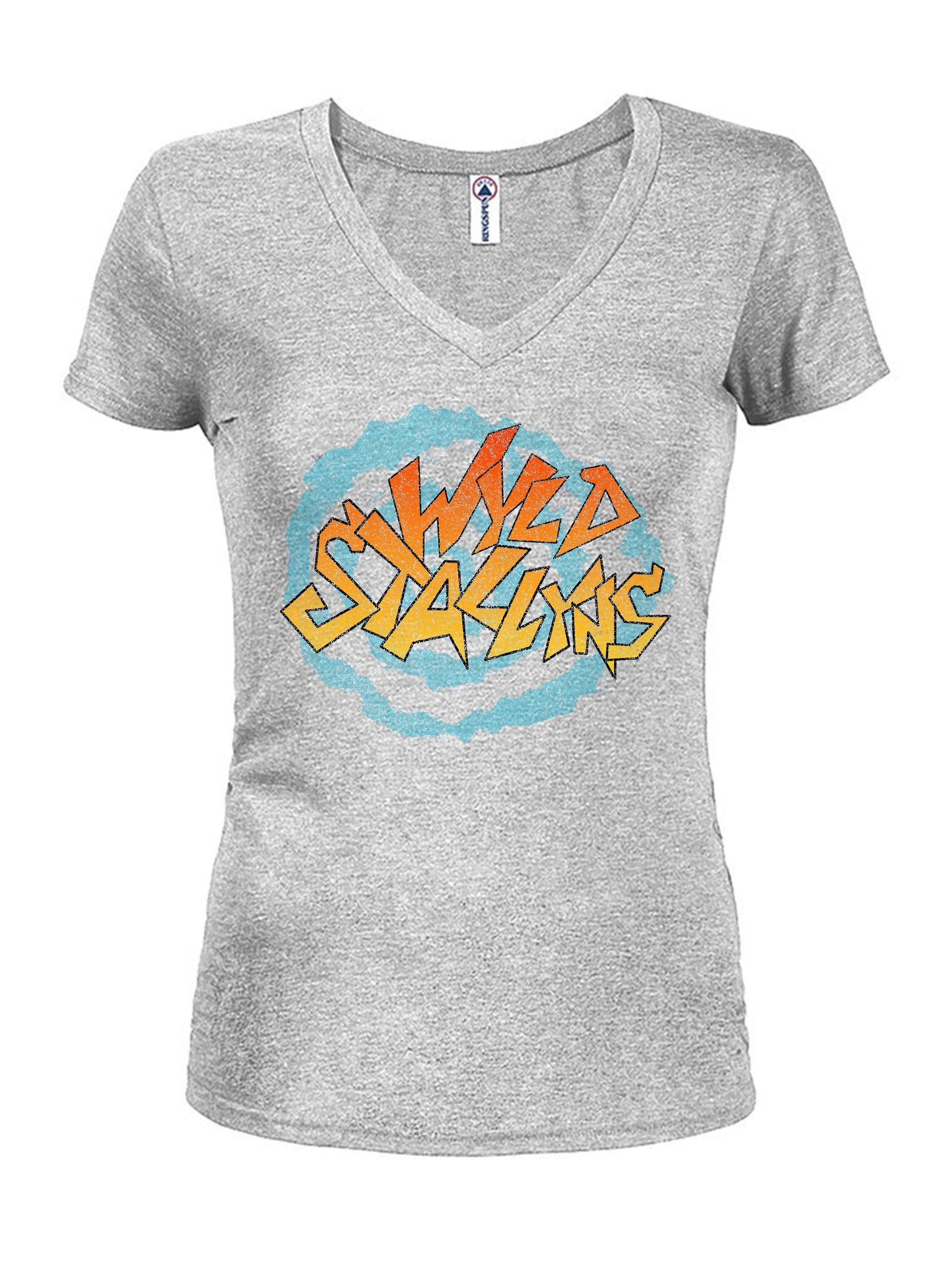 Wyld Stallyns Distressed Logo Juniors V Neck T-Shirt