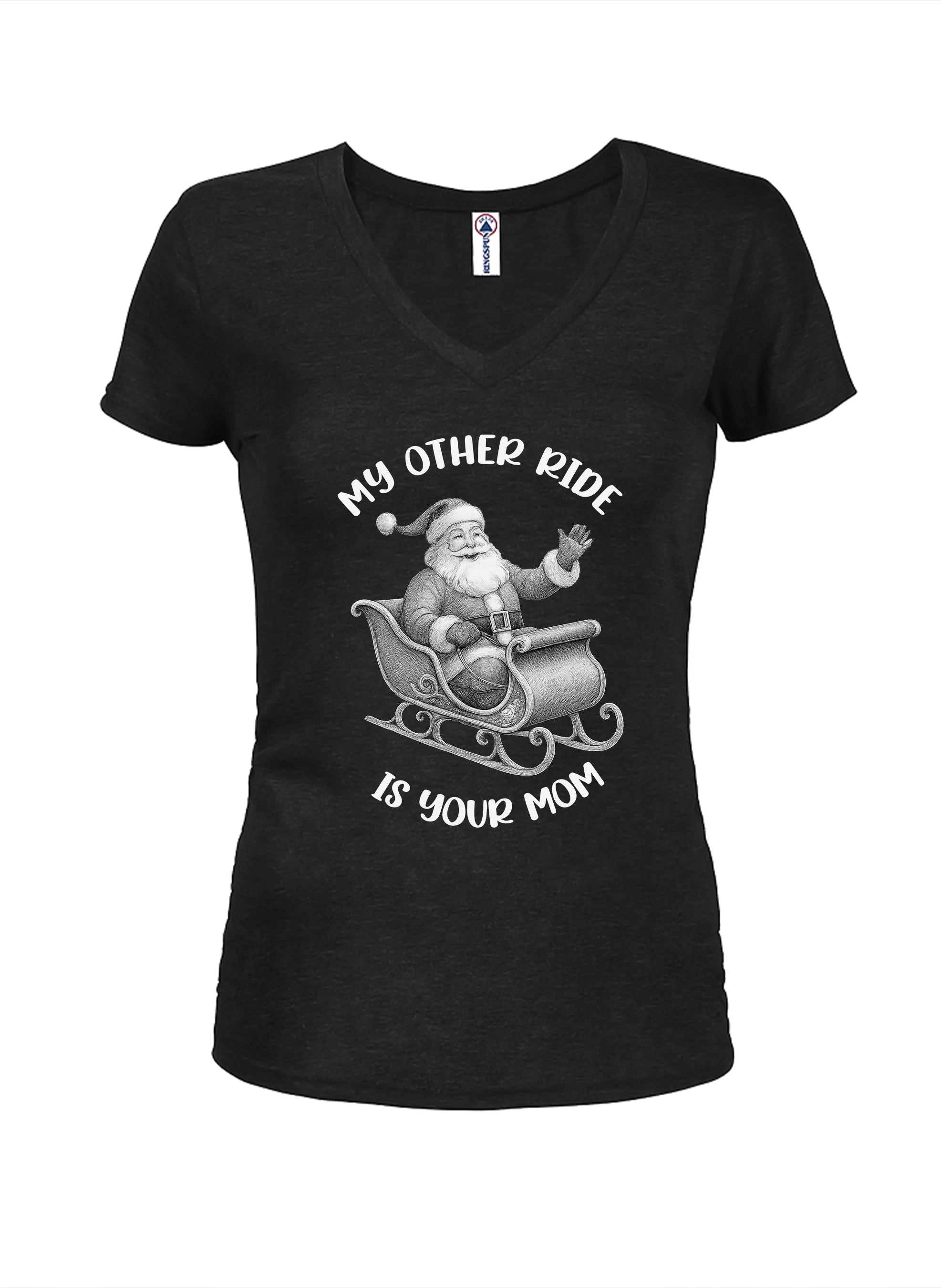 My Other Ride Is Your Mom Juniors V Neck T-Shirt