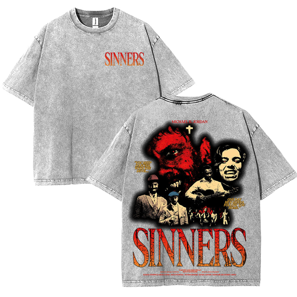 Limited Sinners T-Shirt, Vintage Movie 2025 Unisex Horror