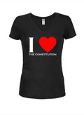 I Heart the Constitution Juniors V Neck T-Shirt