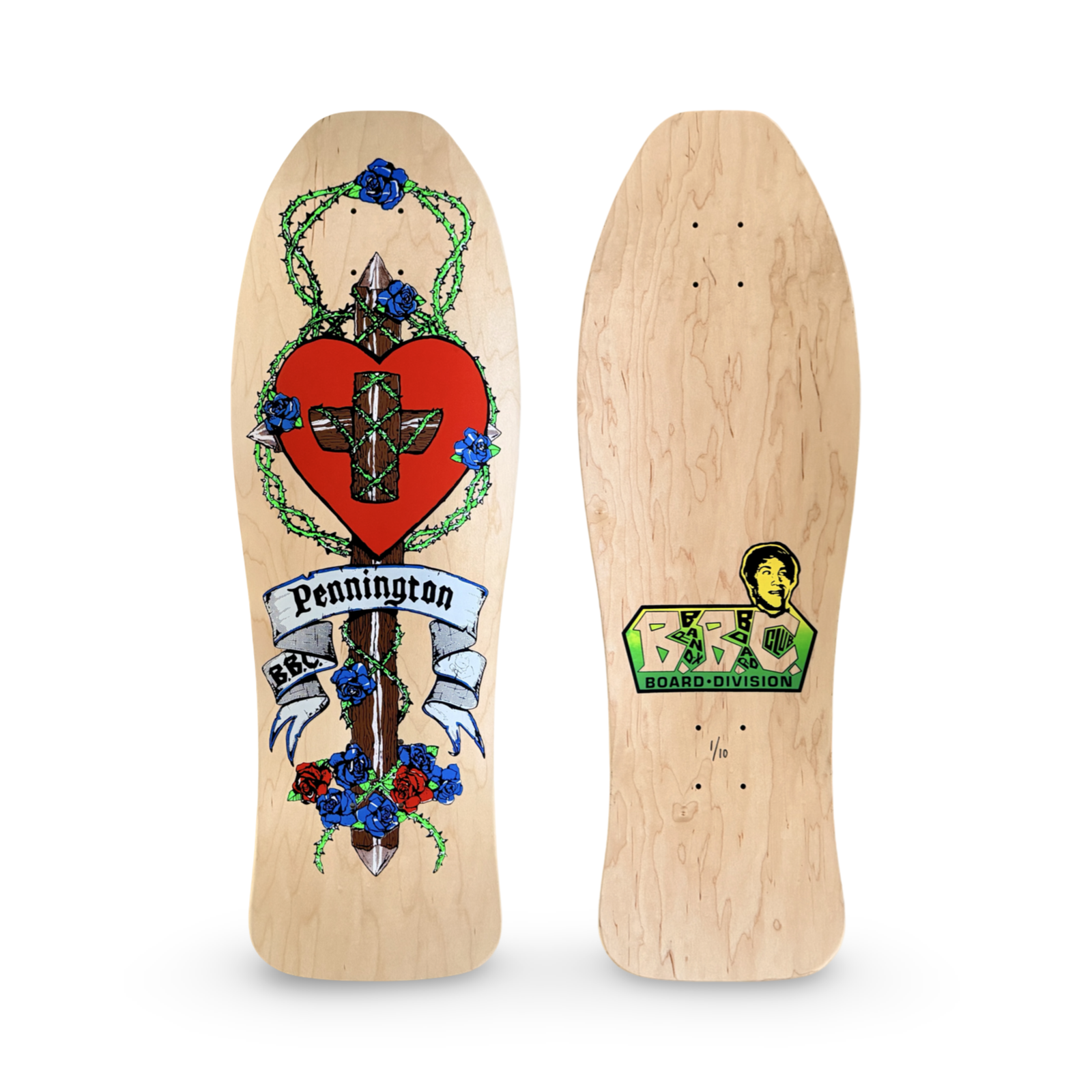 Bryan Pennington BBC Crucifix HAND-PAINTED, LIMITED-EDITION Deck 10.3" x30.5" (1 of 10)