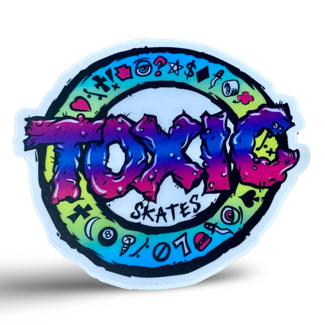 Toxic Skates Sticker CLEAR-BACK 4"