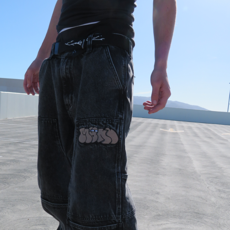 Mynd Eyes Baggy Denim Double Knee Pants