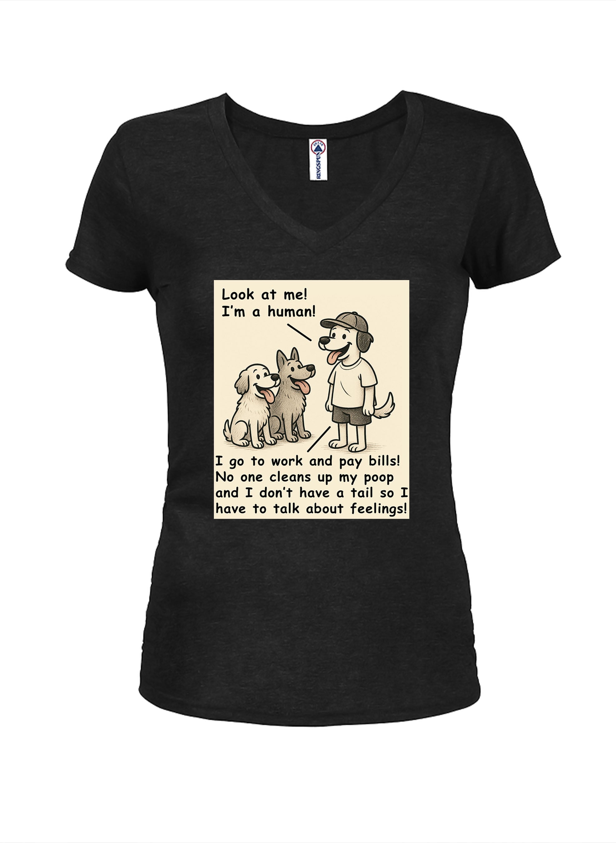 Look at me I'm a human! Juniors V Neck T-Shirt