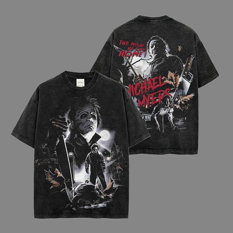 MICHAEL MYERS - HALLOWEEN Horror  – Washed Tee Cotton Menswear Top  | SEP 24