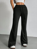 Flare Drawstring Bell Bottom Pants – Y2K Dark Streetwear Bottoms