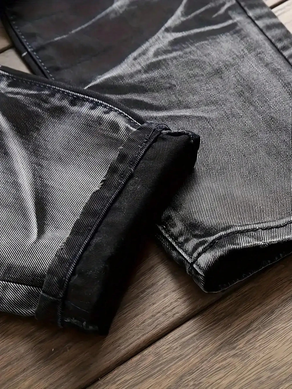 Men's Jeans Black And White Slim Fit Stretch Denim Pants Casual Mid Waist Spring Trousers