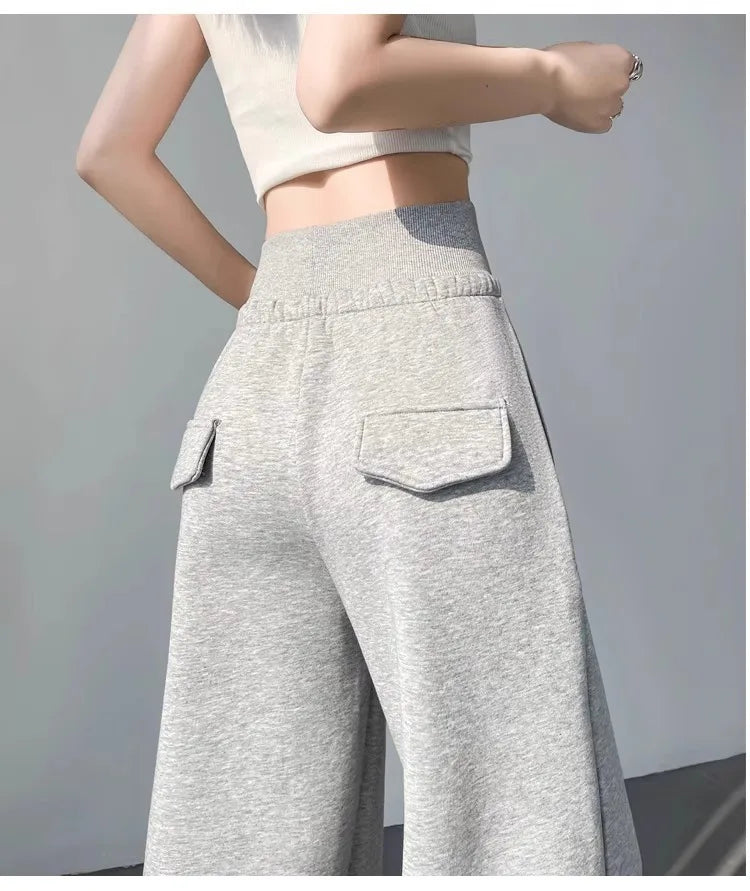Ashen Wide-Leg Sweatpants – Oversized Dark Streetwear Bottoms