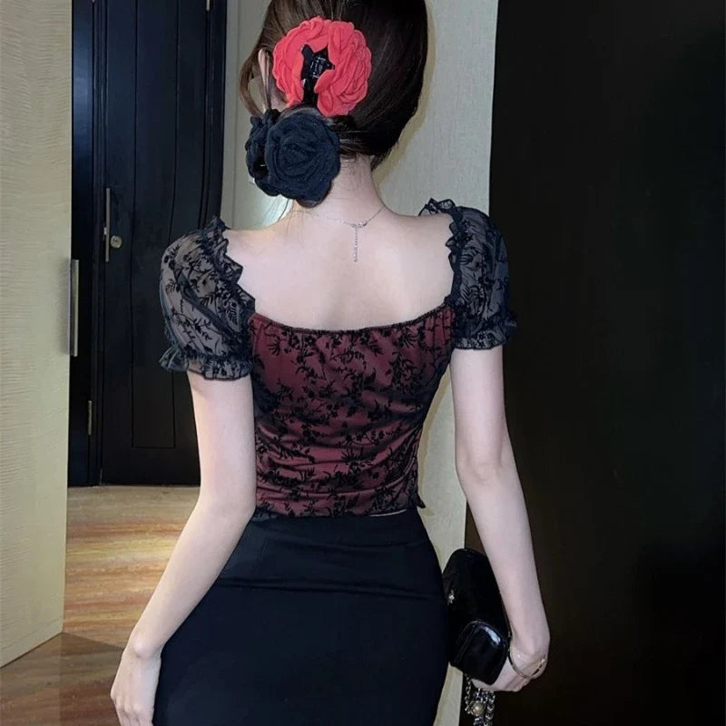 Venom Lace Backless Top – Dark Alt Gothic Streetwear