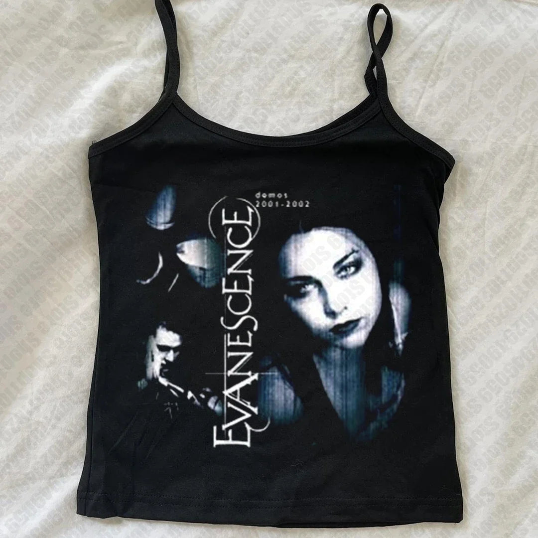 Punk Corset Camisole – Dark Alt Lace-Up Streetwear Top