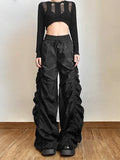 Lantern High-Waist Wide-Leg Pants – Dark Streetwear Bottoms