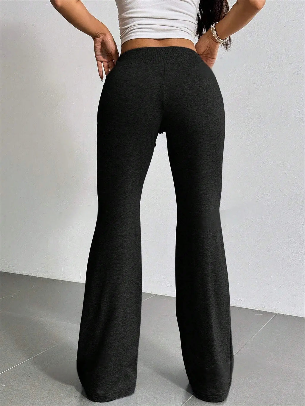 Flare Drawstring Bell Bottom Pants – Y2K Dark Streetwear Bottoms