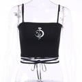 Specter Gothic Print Crop Top – Dark Alt Graphic Streetwear