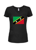 Saint Kittitian and Nevisian Flag Juniors V Neck T-Shirt