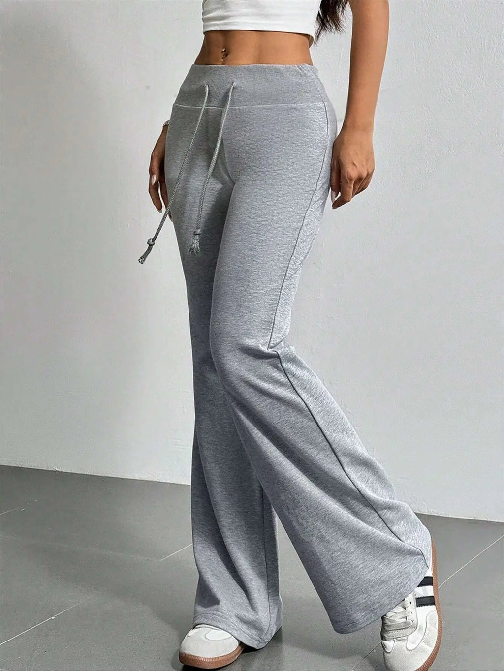 Flare Drawstring Bell Bottom Pants – Y2K Dark Streetwear Bottoms