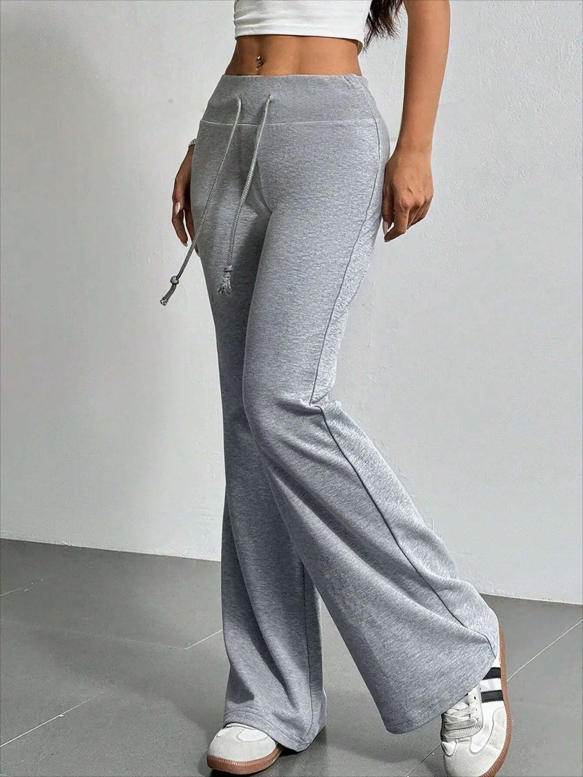 Flare Drawstring Bell Bottom Pants – Y2K Dark Streetwear Bottoms