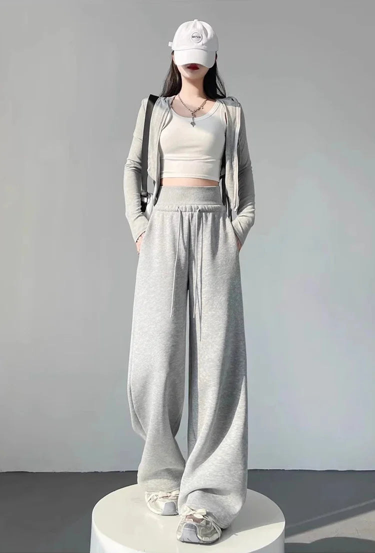Ashen Wide-Leg Sweatpants – Oversized Dark Streetwear Bottoms