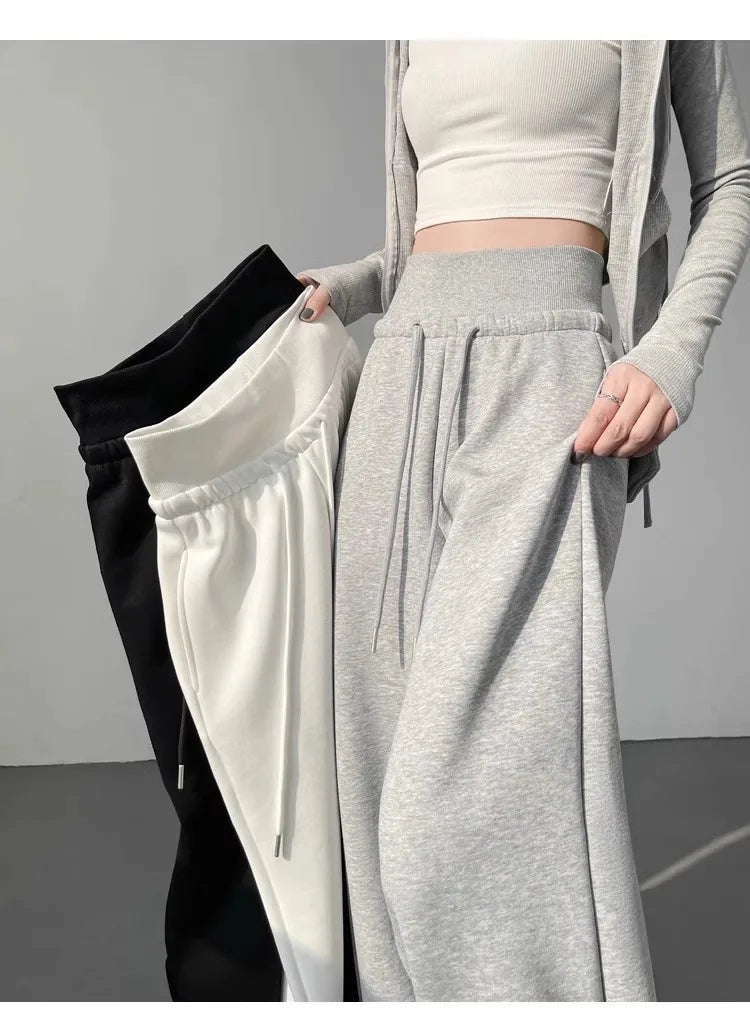Ashen Wide-Leg Sweatpants – Oversized Dark Streetwear Bottoms
