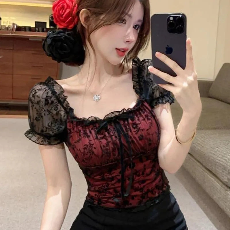 Venom Lace Backless Top – Dark Alt Gothic Streetwear