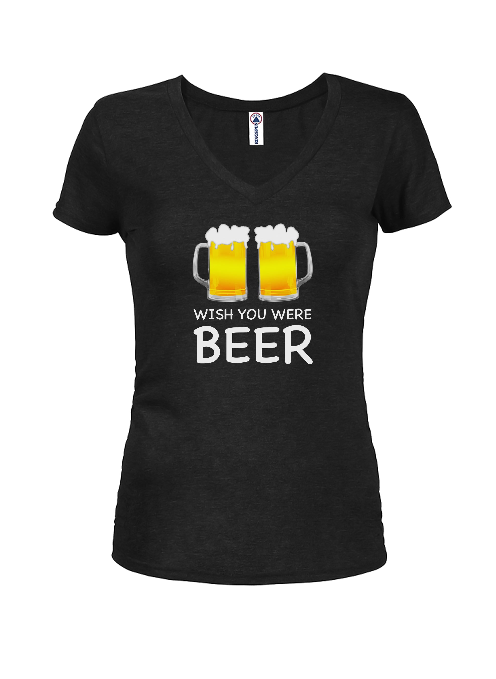 Wish You Were Beer Juniors V Neck T-Shirt