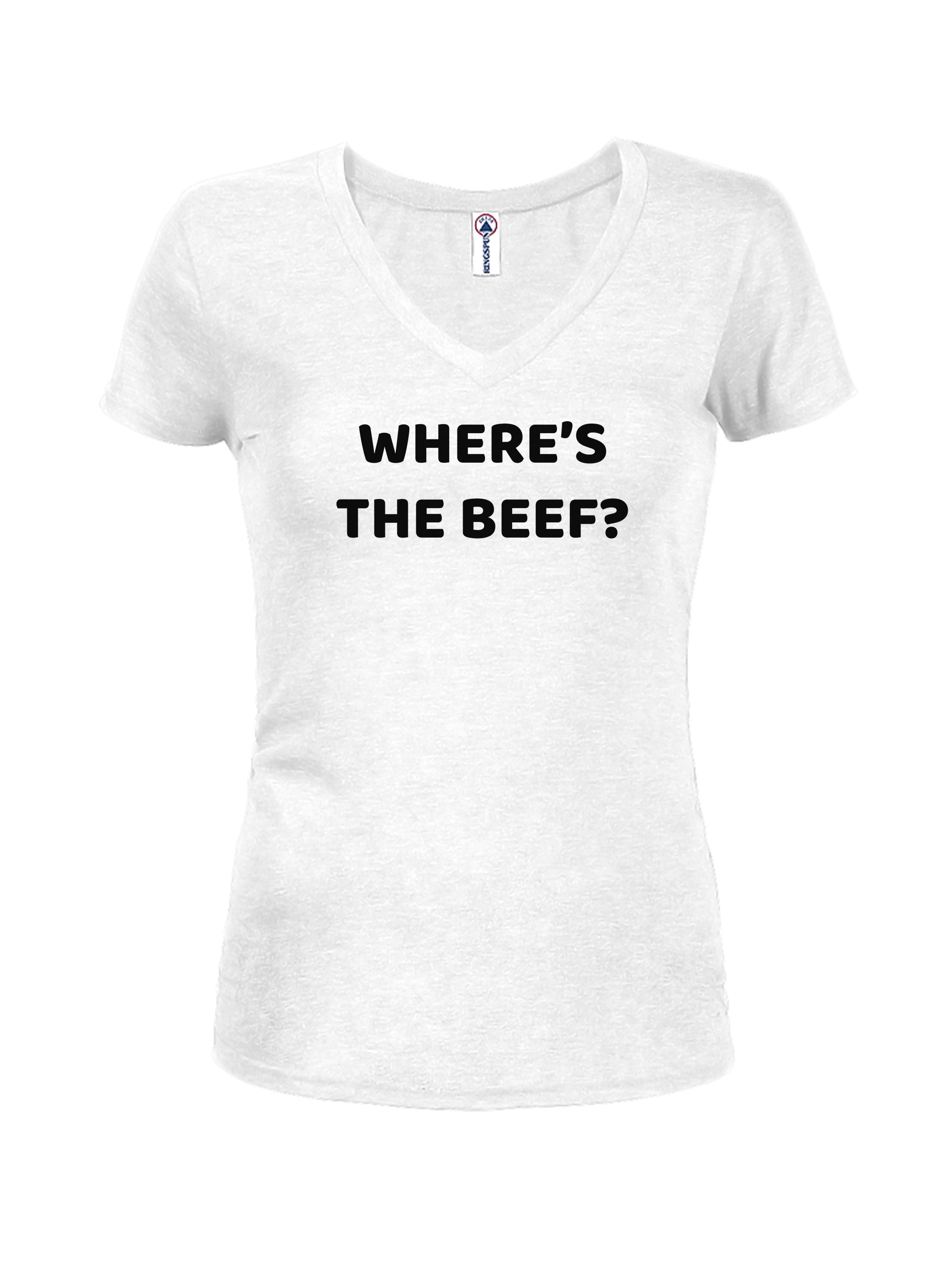 Where's The Beef Juniors V Neck T-Shirt