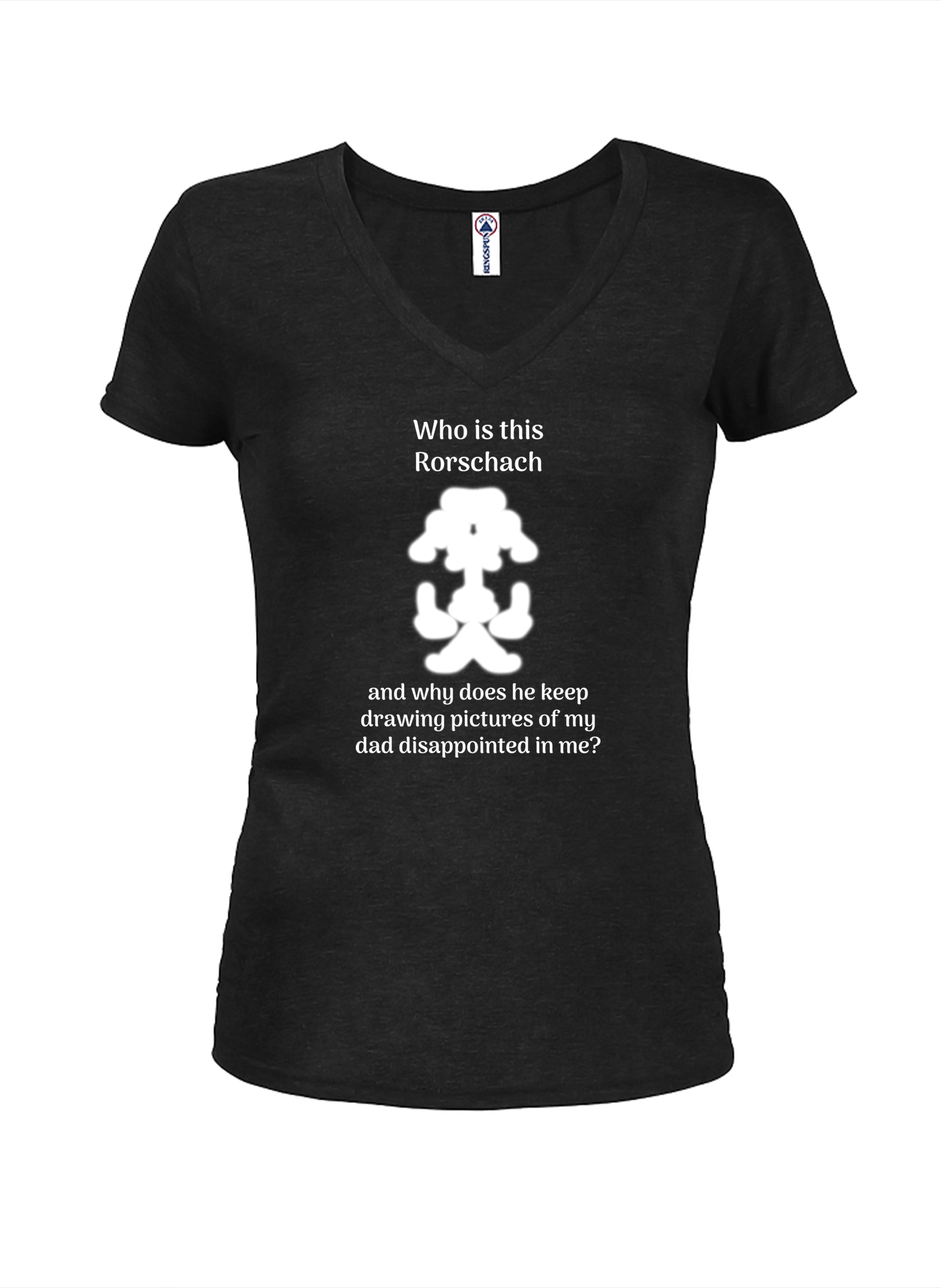 Who is this Rorschach? Juniors V Neck T-Shirt