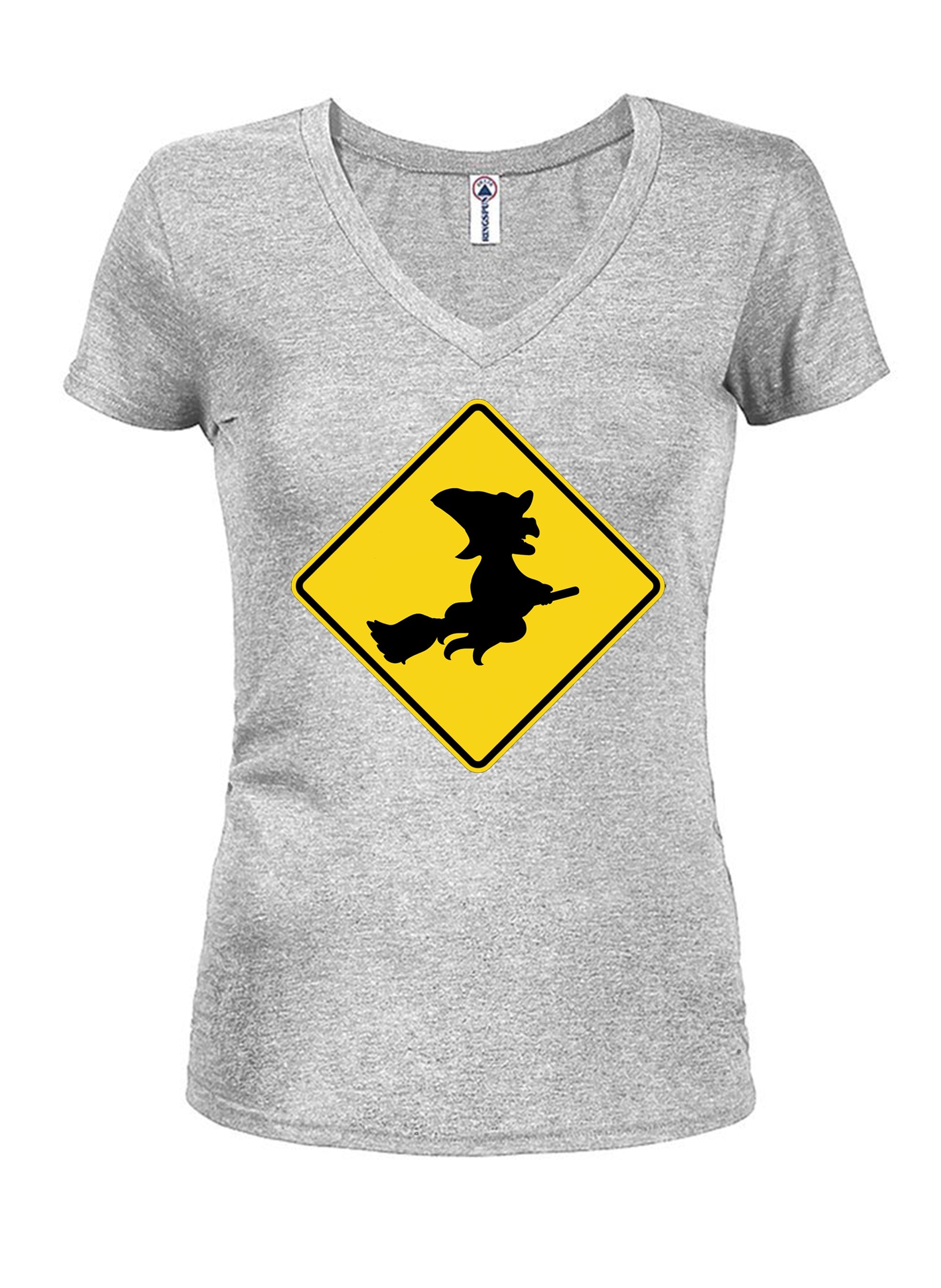 Witch Crossing Juniors V Neck T-Shirt