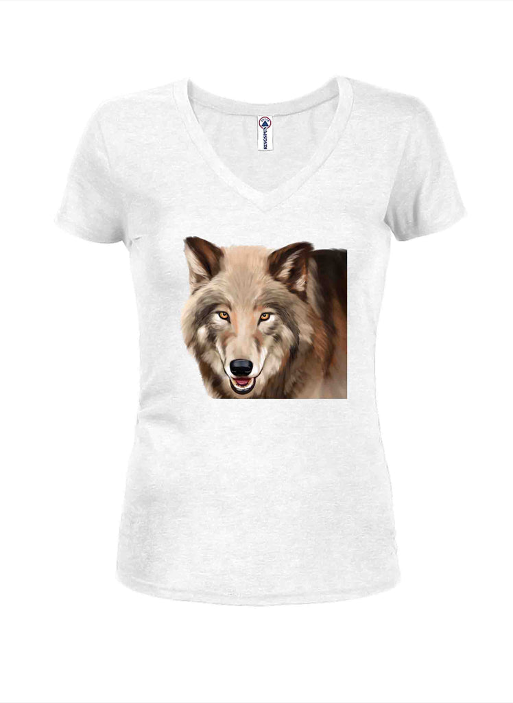 Wolf Juniors V Neck T-Shirt