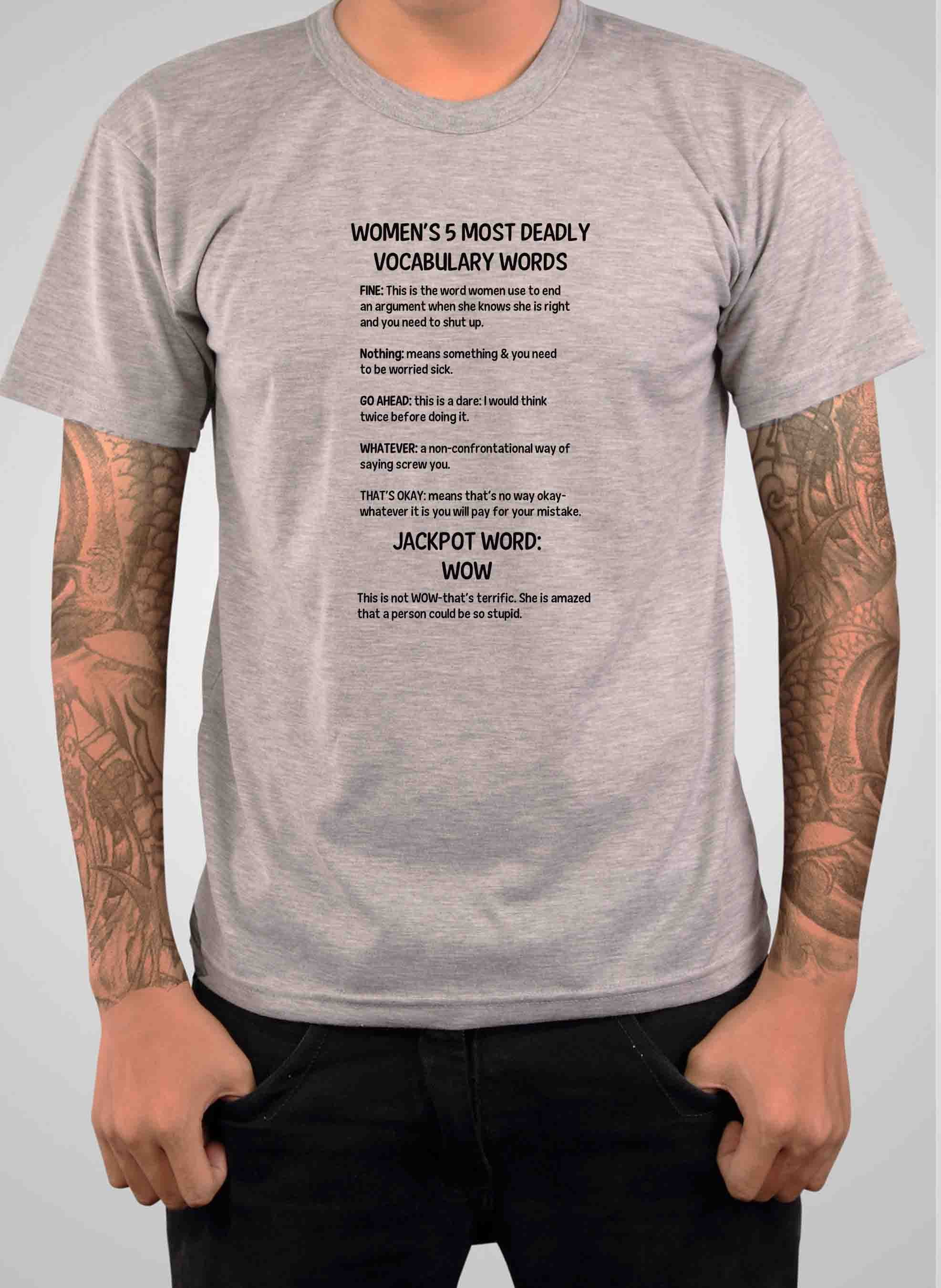 Women's 5 Most Deadly Vocabulary Words T-Shirt