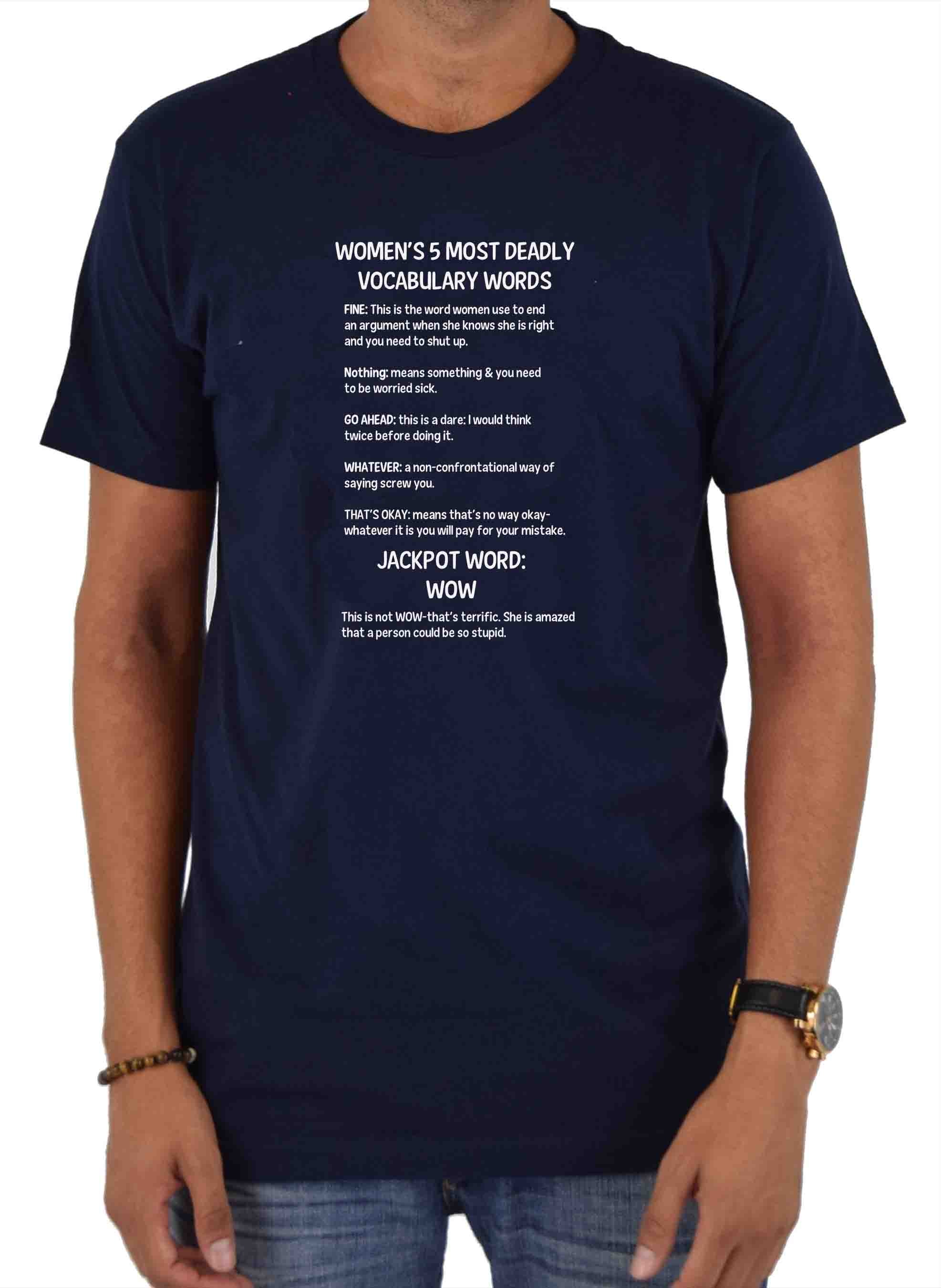 Women's 5 Most Deadly Vocabulary Words T-Shirt