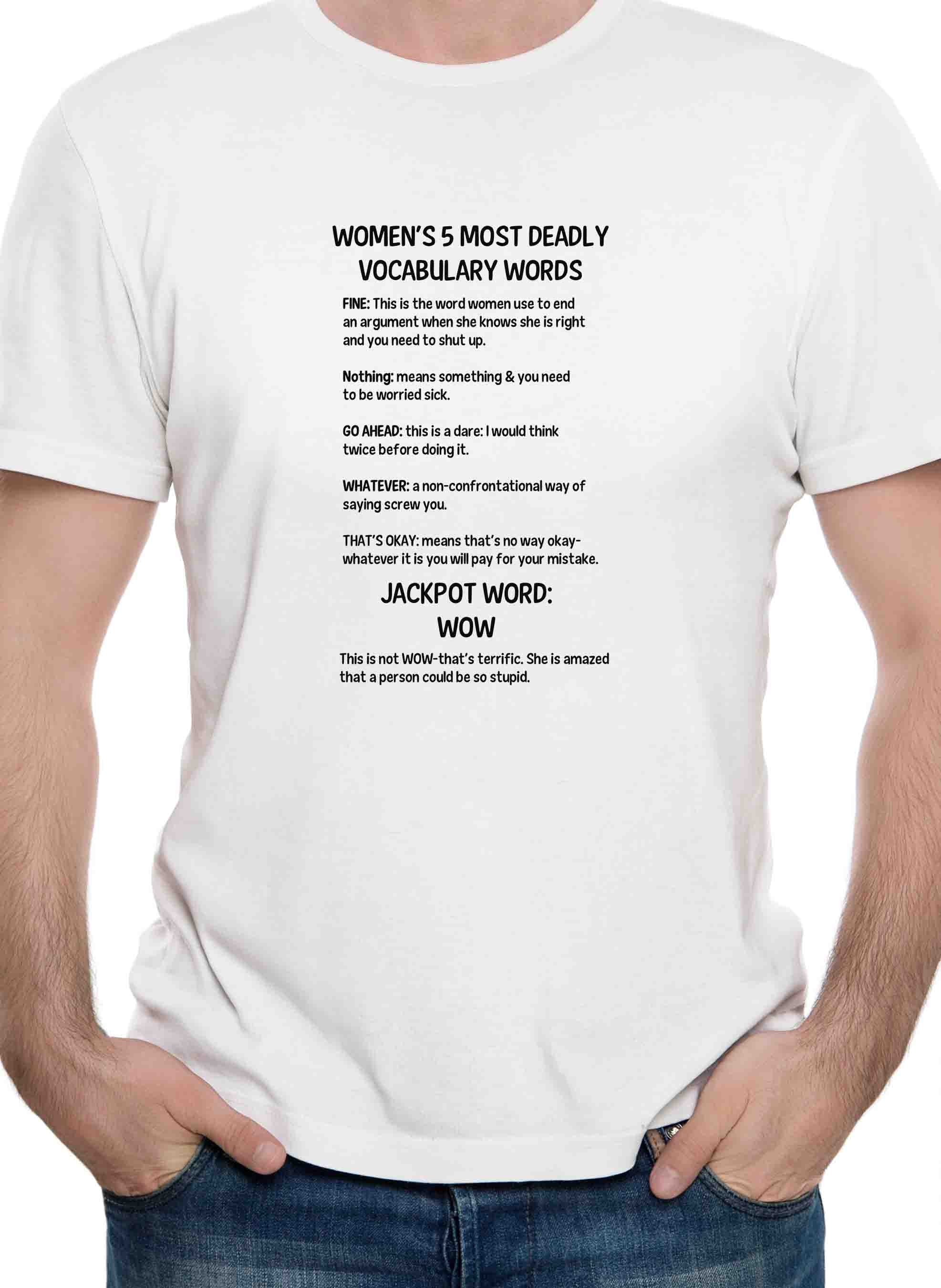 Women's 5 Most Deadly Vocabulary Words T-Shirt
