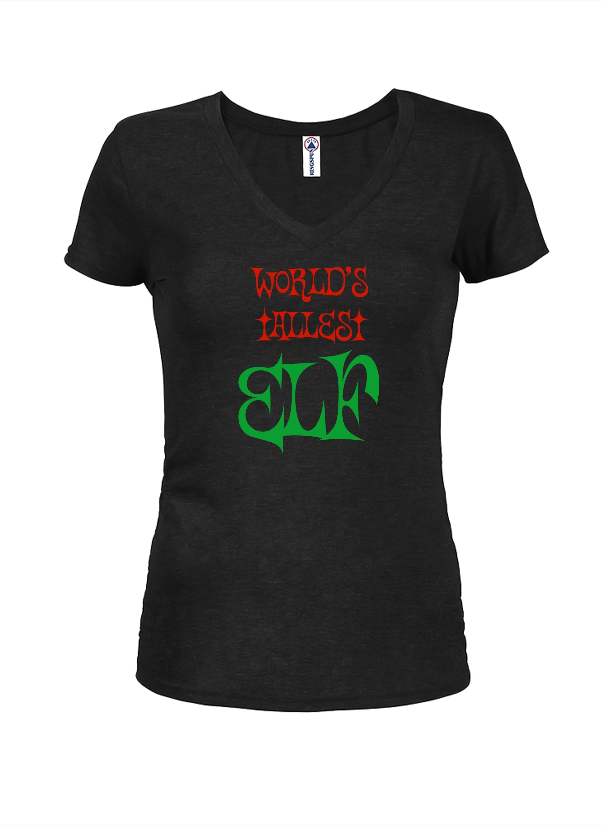 World’s Tallest Elf Juniors V Neck T-Shirt